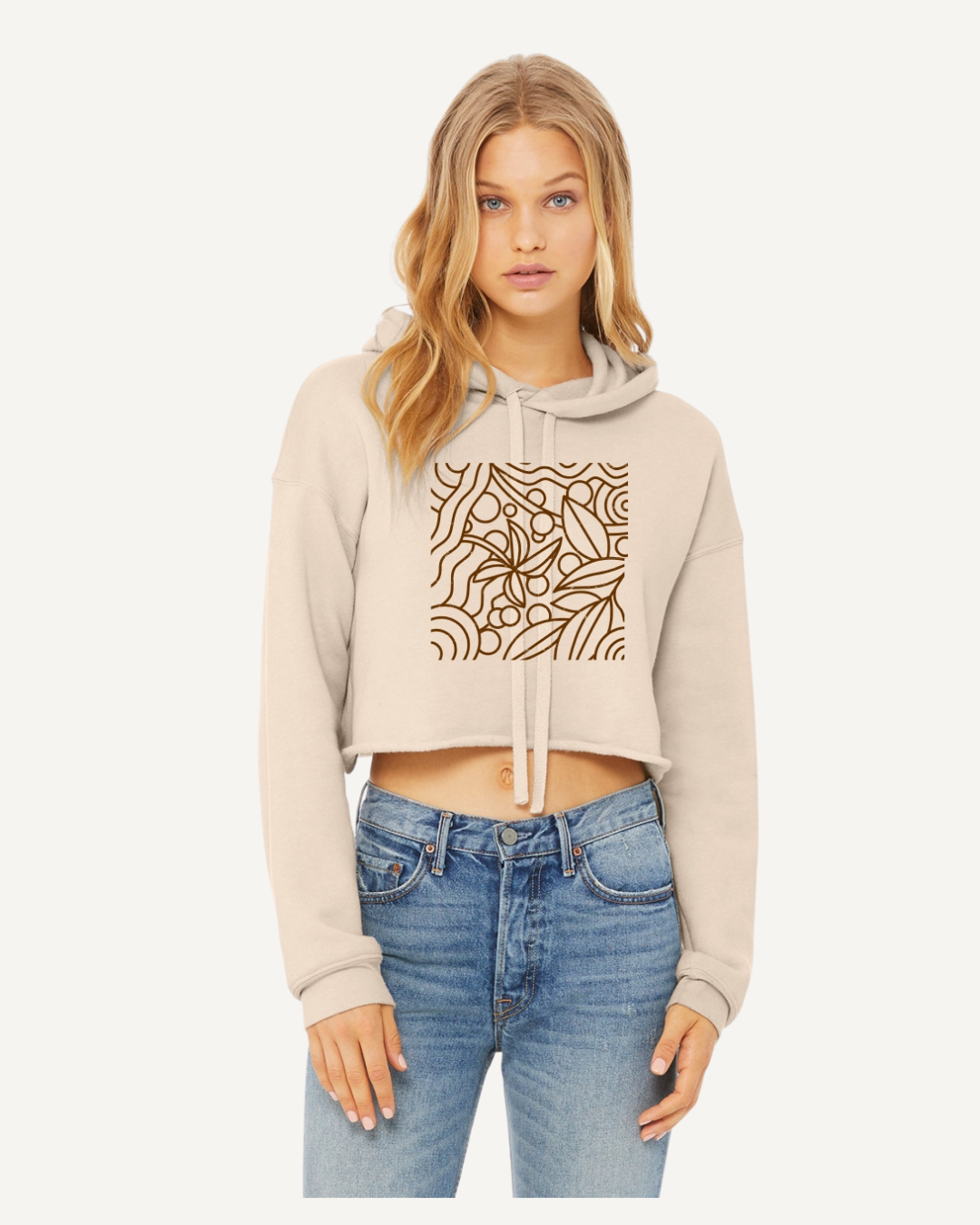 Natural Cropped Hoodie