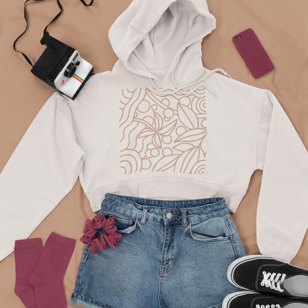 Natural Cropped Hoodie